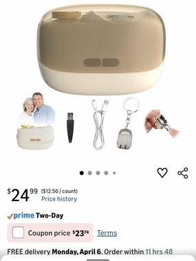Portable Beige Electric Nail Clipper Trimmer